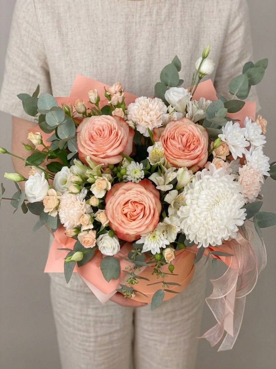 Композиция в коробочке «Нежное очарование»